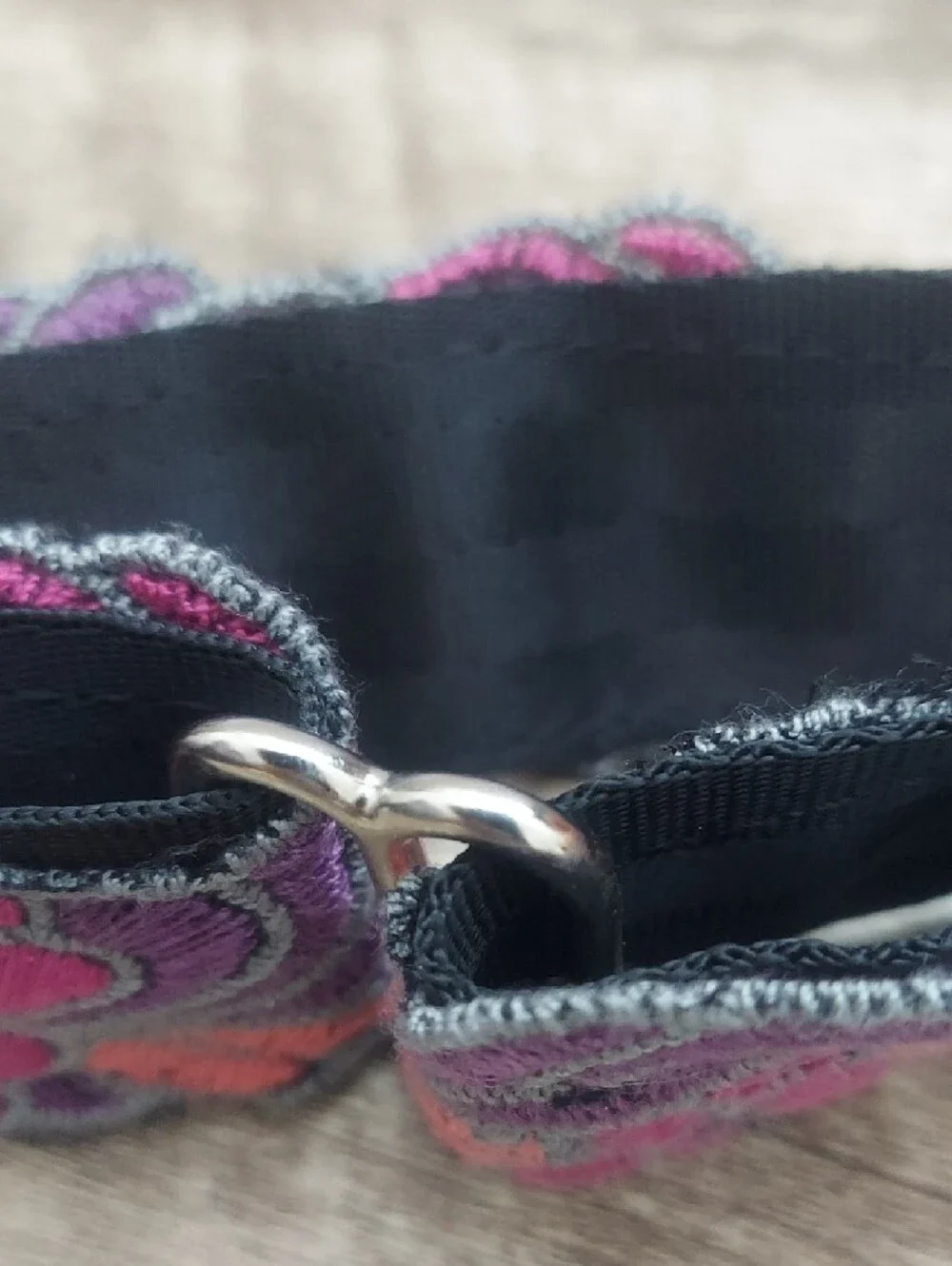 Custom Martingale Dog Collar Purple Pink Floral Whippet 1.5
